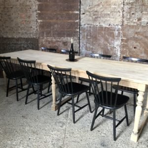 ancienne table de drapier - table à manger 10 personnes en bois clair