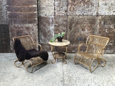 Rattan armchairs