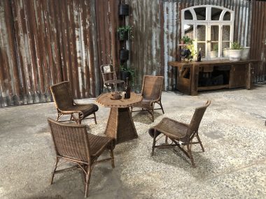 Ensemble lounge de rotin
