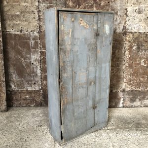 Armoire d'atelier en bois patine bleue - grise