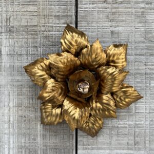 Applique murale florale dorée Masca plafonnier vintage année 70