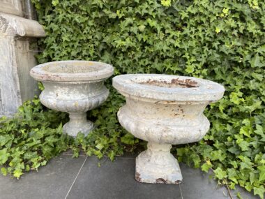 old patinated planter garden