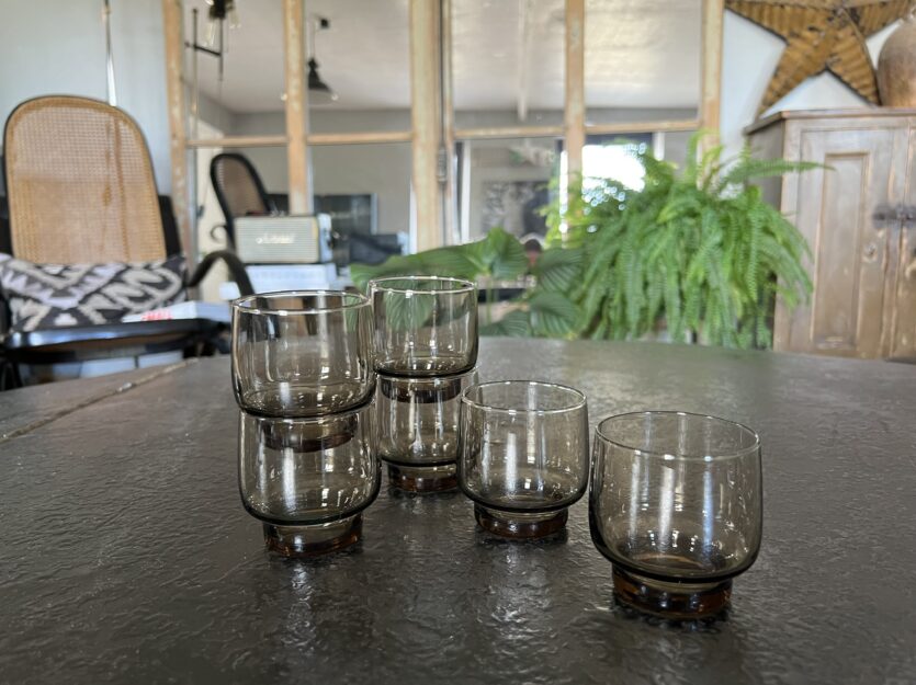 Ensemble de 6 verres fumés