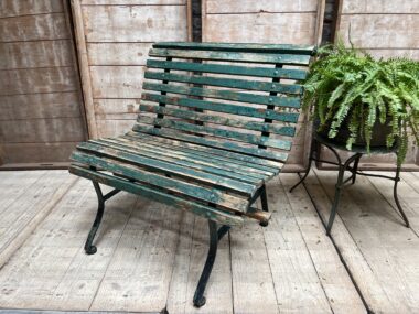 Banc de jardin patine verte