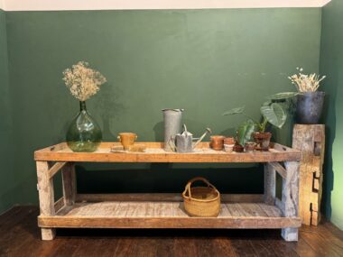 Table de fleuriste à deux niveaux