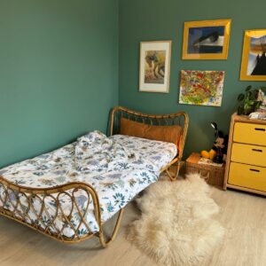lit en rotin vintage -chambre enfant